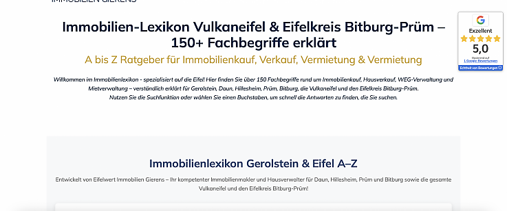 Professionelle Immobilienbewertung Vulkaneifel, Eifelkreis Bitburg-Pr�m, Gerolstein f�r optimalen Verkaufspreis