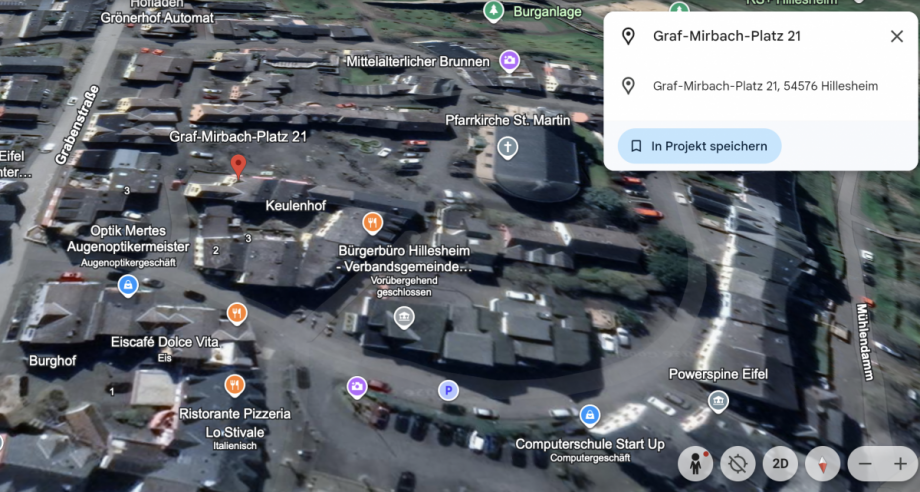 Google Earth nah Gastgewerbe Hillesheim