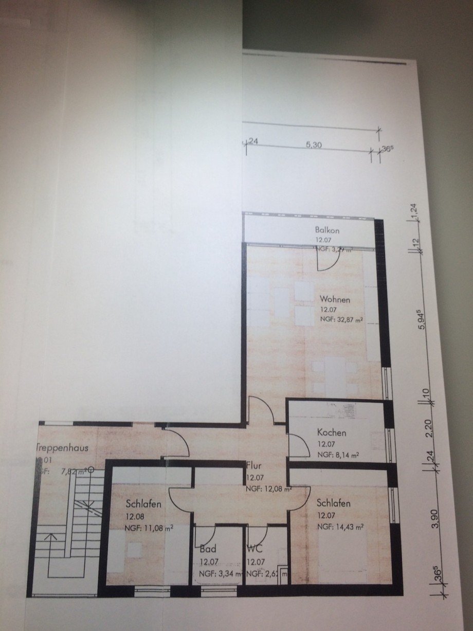 Plan-Grundriss Etagenwohnung Trier