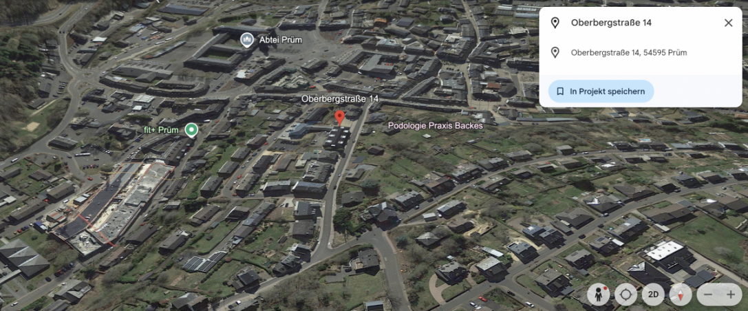 Google Earth Ansicht Oberbergstra�e 14 Pru Wohnung Pr�m