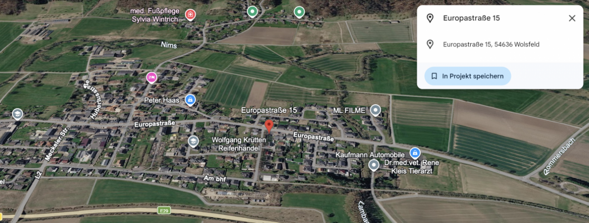 Google Earth Gastgewerbe Wolsfeld