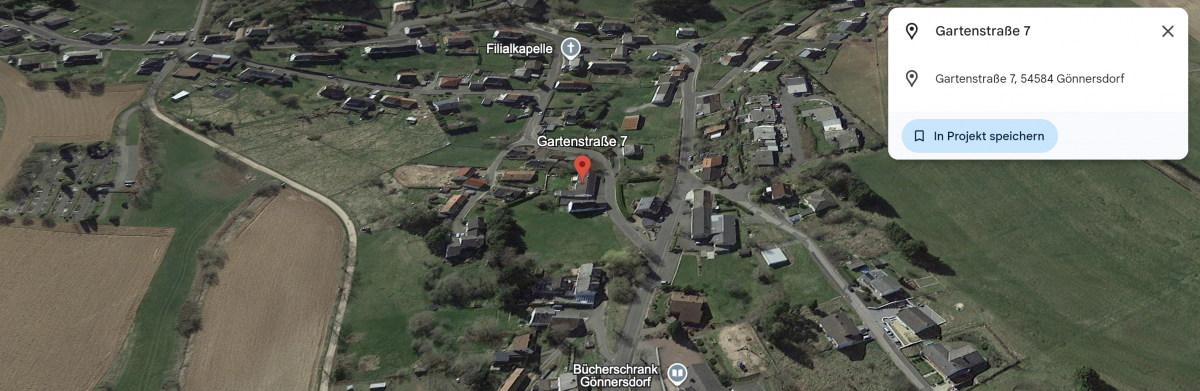 Google Earth Gartenstra�e 7 in Gosdorf Einfamilienhaus G�nnersdorf