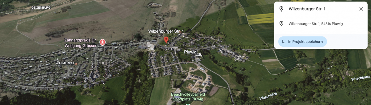 Google Earth Wohnung Pluwig