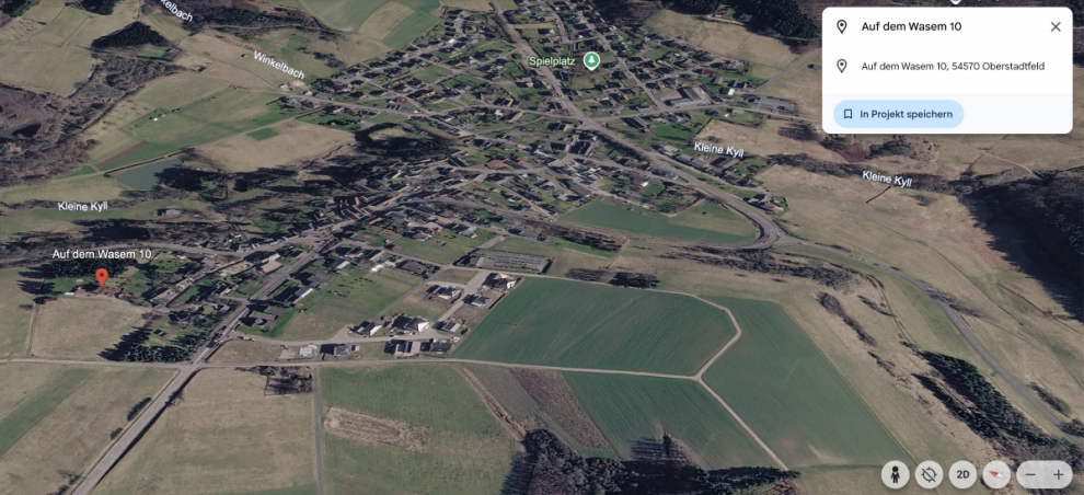 Google Earth Ansicht Einfamilienhaus Oberstadtfeld