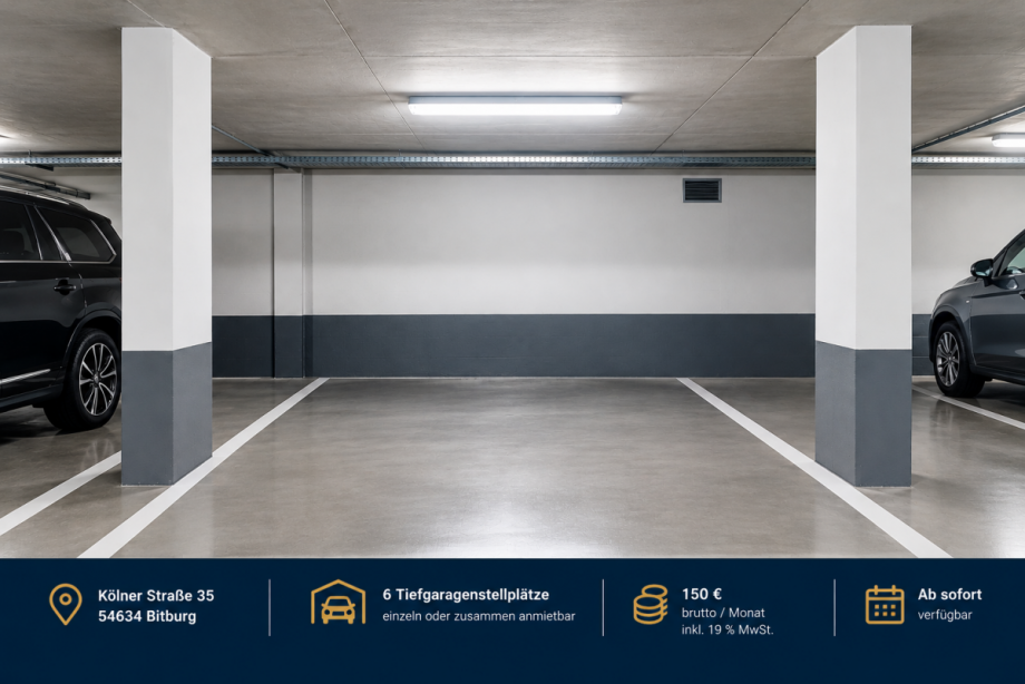 Moderne Tiefgarage mit Stellplatzangebot Tiefgarage Bitburg