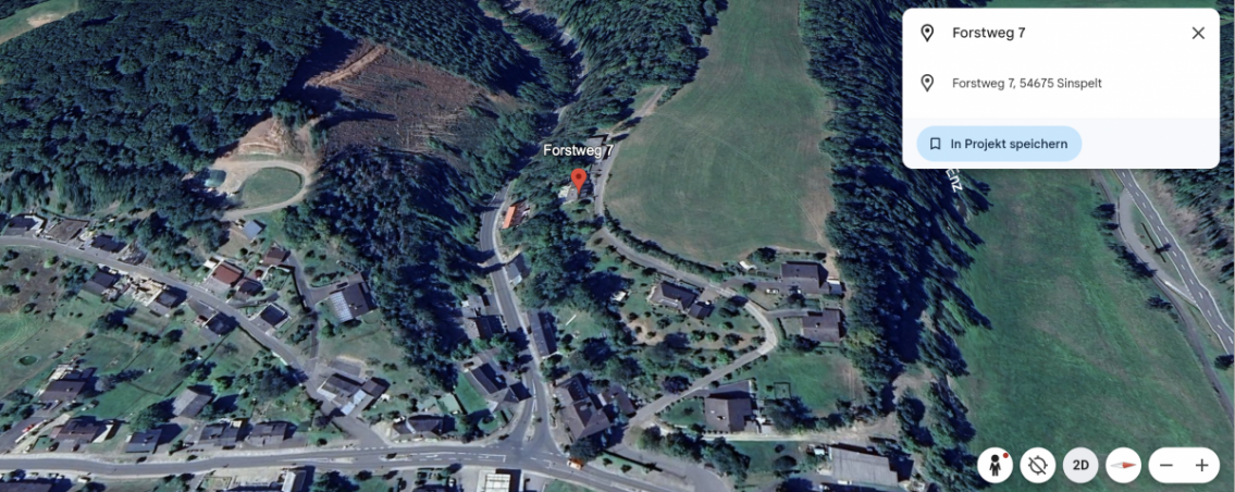 Google Earth - nah Terrassenwohnung Sinspelt