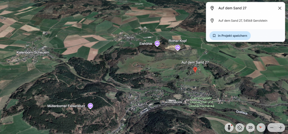Google Earth Ansicht Landhaus Gerolstein